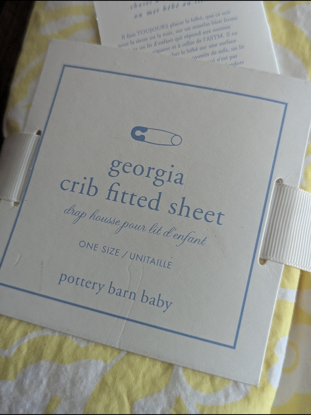 Pottery Barn Baby Kids Yellow & White Floral Crib Fitted Sheet